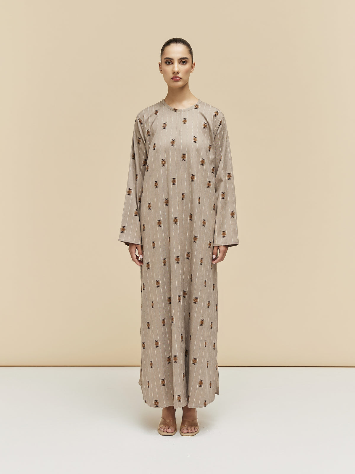 CALISTA - FLORAL STRIPES - BEIGE
