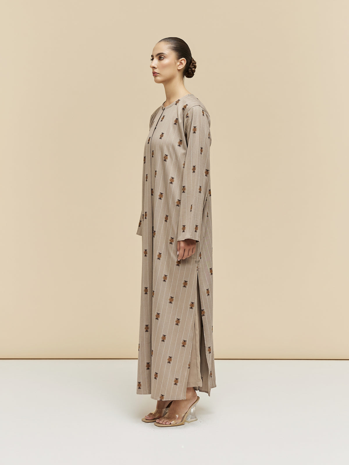 CALISTA - FLORAL STRIPES - BEIGE