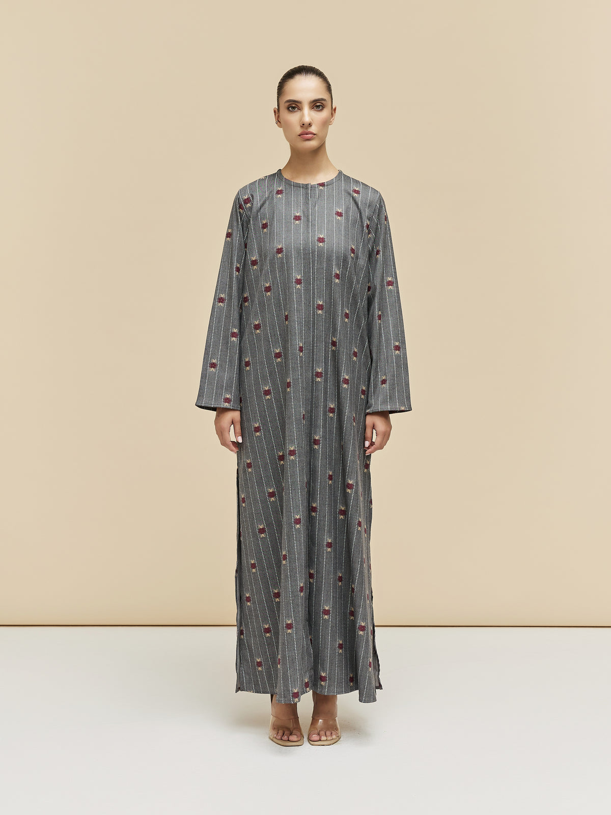 CALISTA - FLORAL STRIPES - GRAY