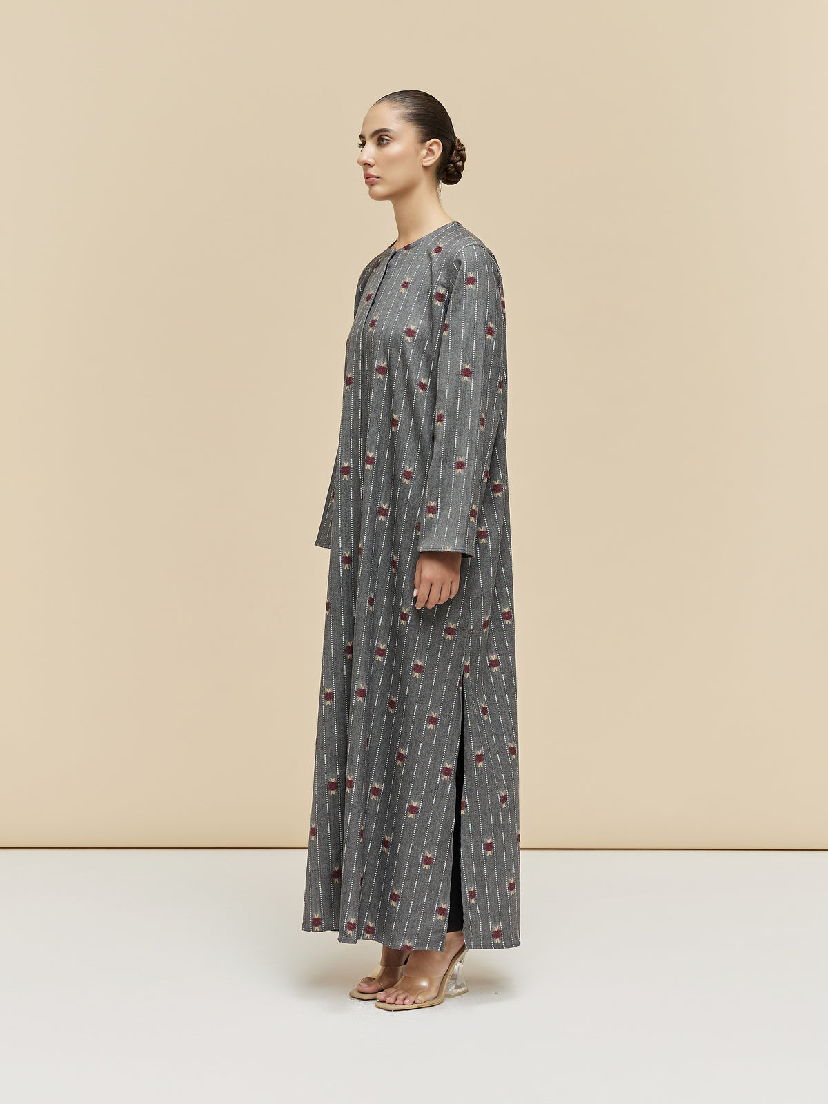 CALISTA - FLORAL STRIPES - GRAY