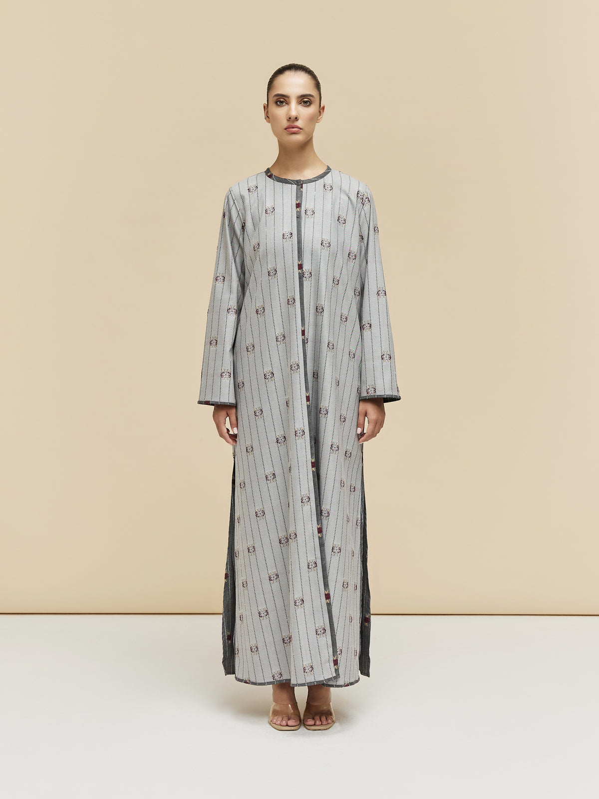 CALISTA - FLORAL STRIPES - GRAY