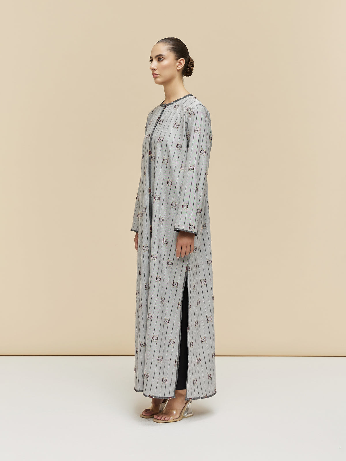 CALISTA - FLORAL STRIPES - GRAY