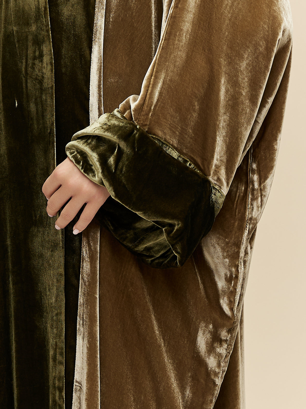 CLEO - VELVET - GREEN BEIGE
