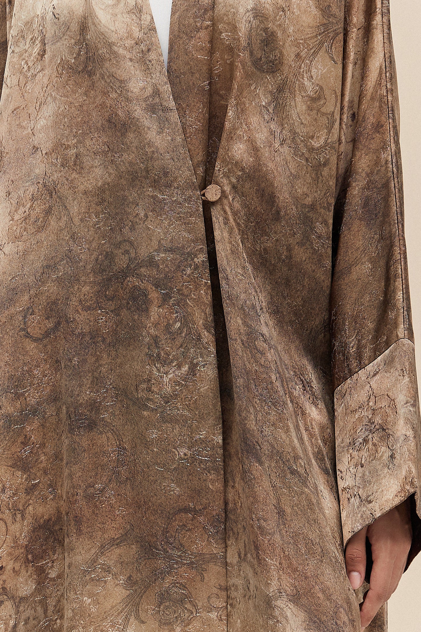 ANNE - JACQUARD PRINTED VISCOSE BROWN FLORAL