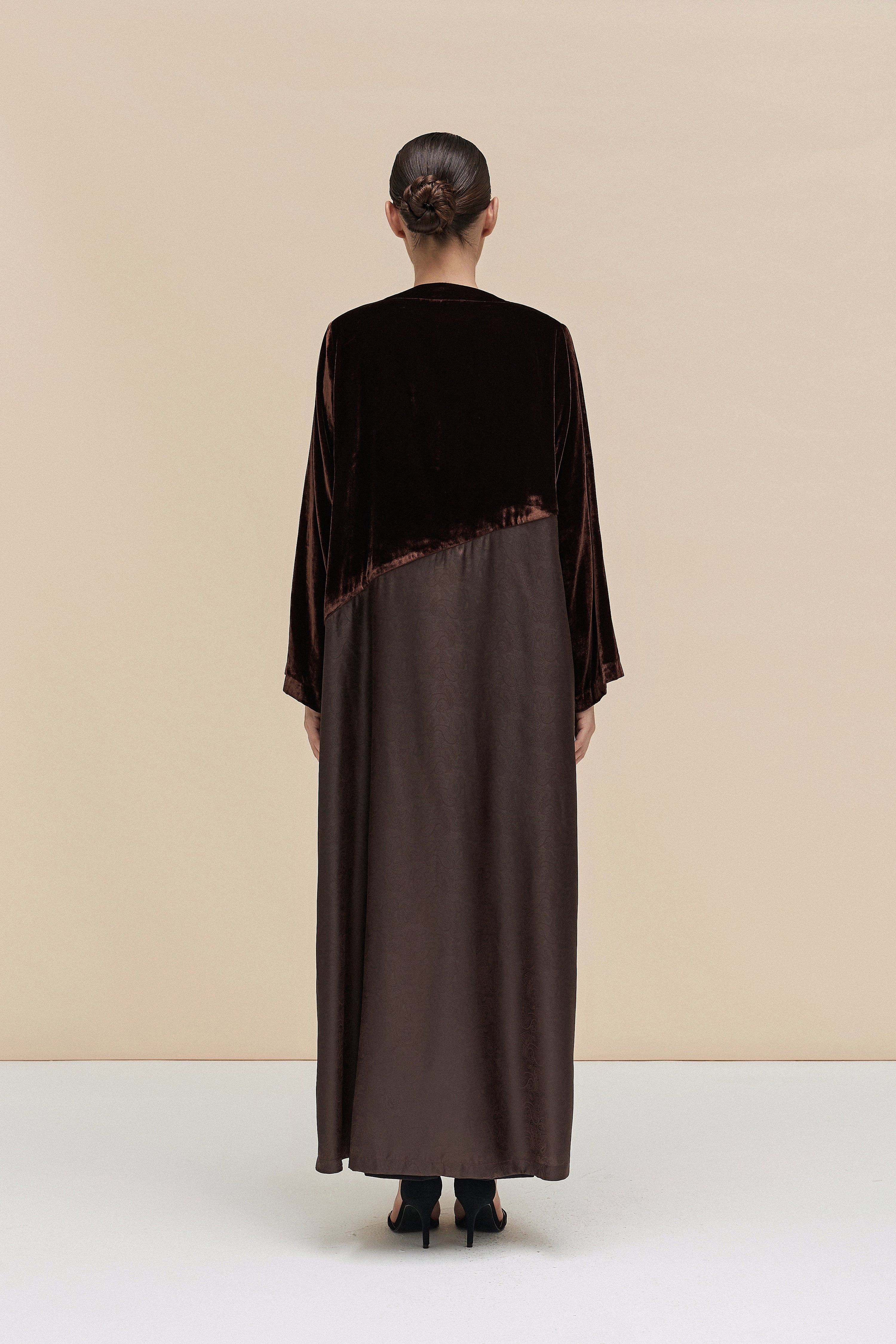 AYLA - PAISLEY JACQUARD AND VELVET BROWN