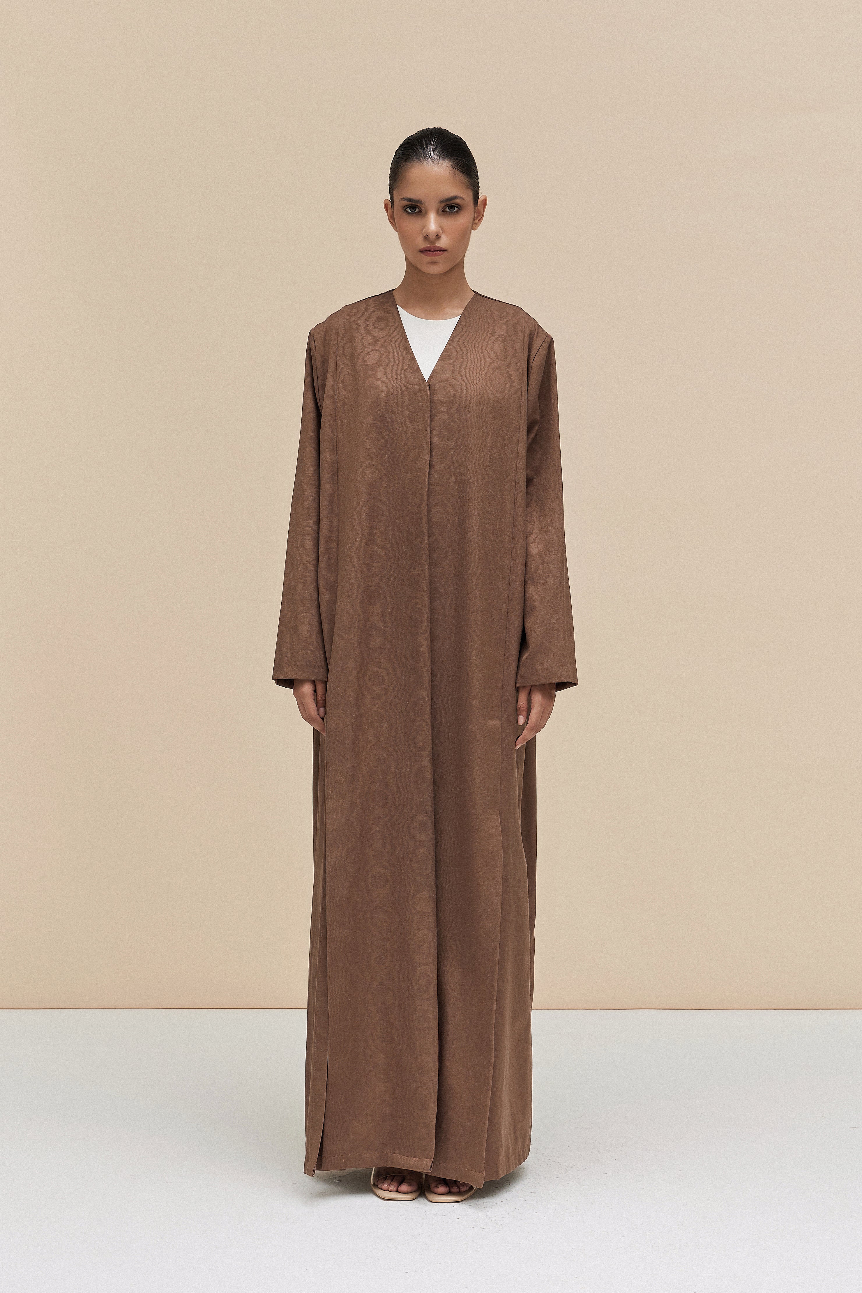 KIARA - TEXTURED COTTON BLEND WOOD BROWN