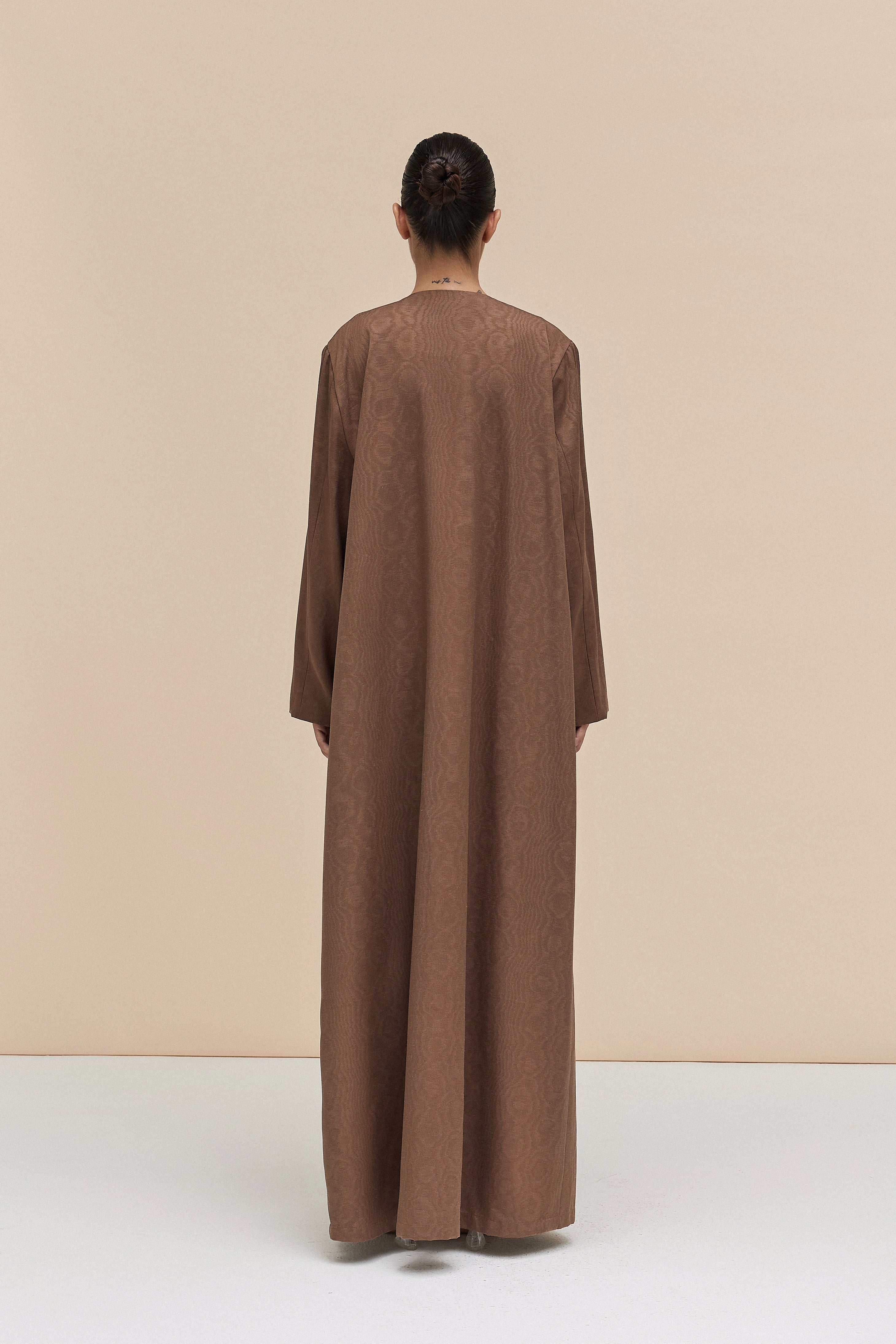 KIARA - TEXTURED COTTON BLEND WOOD BROWN