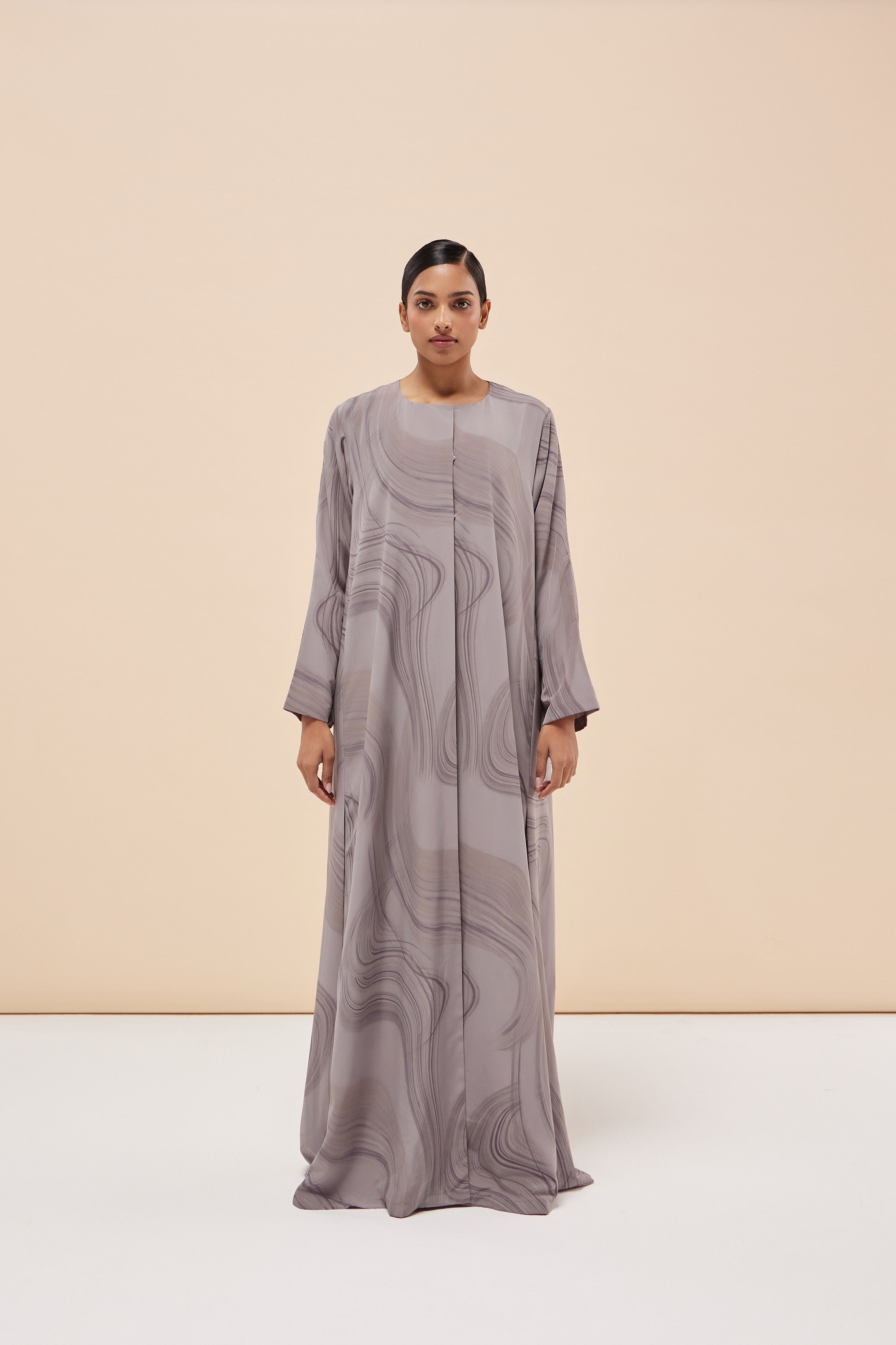 Beau - Printed Faille - Greige