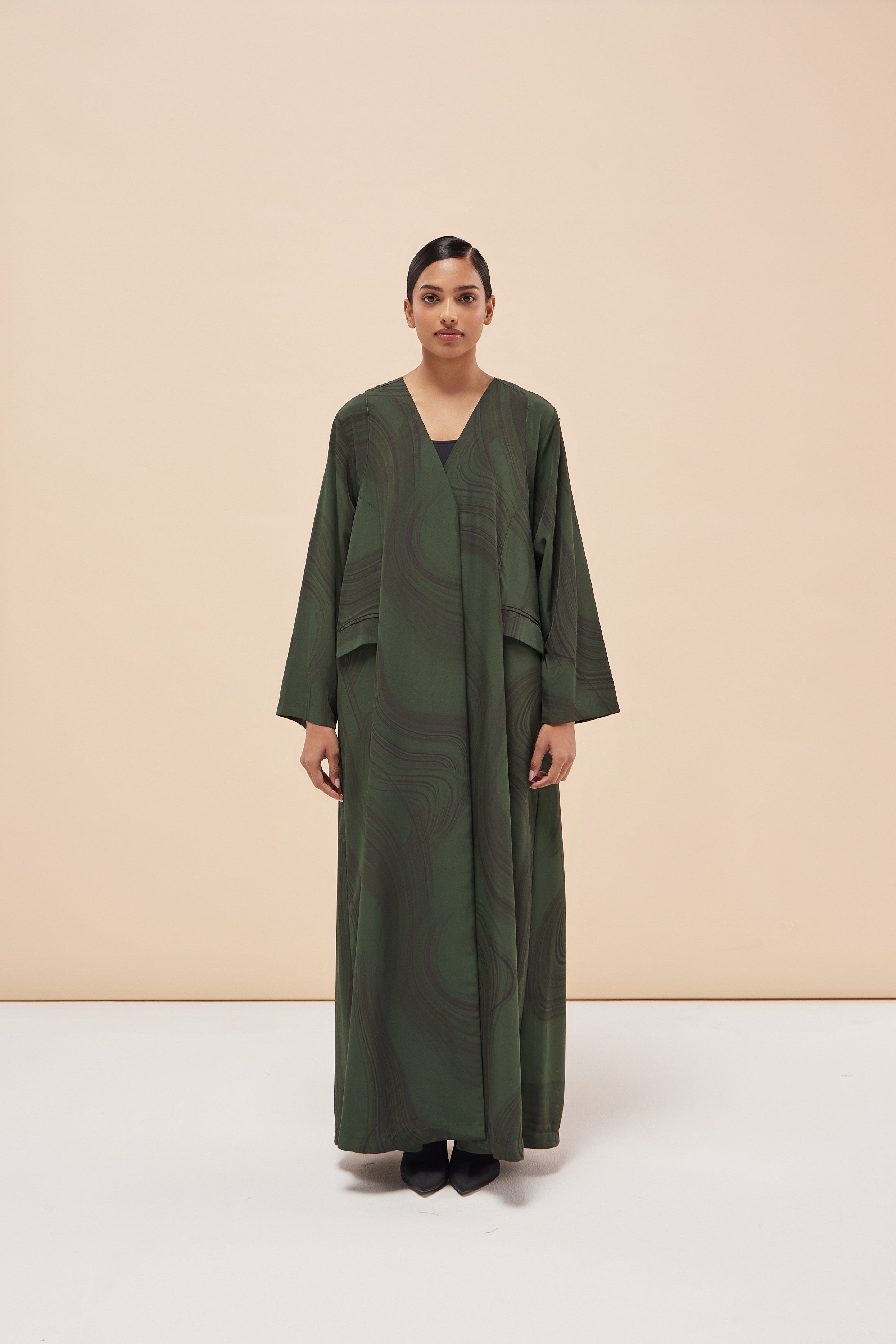 Vivia - Printed Faille - Emerald