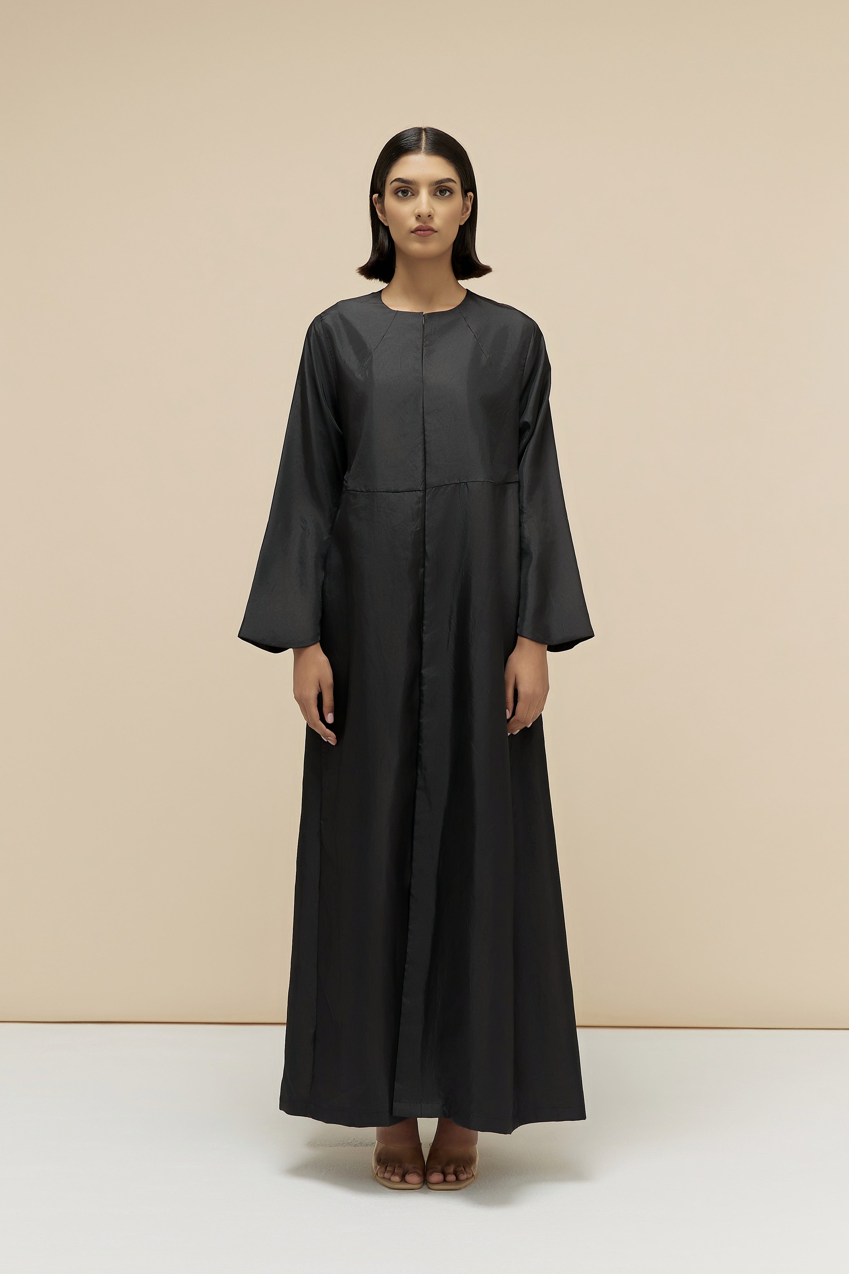 CALLIE - VISCOSE SATIN - BLACK