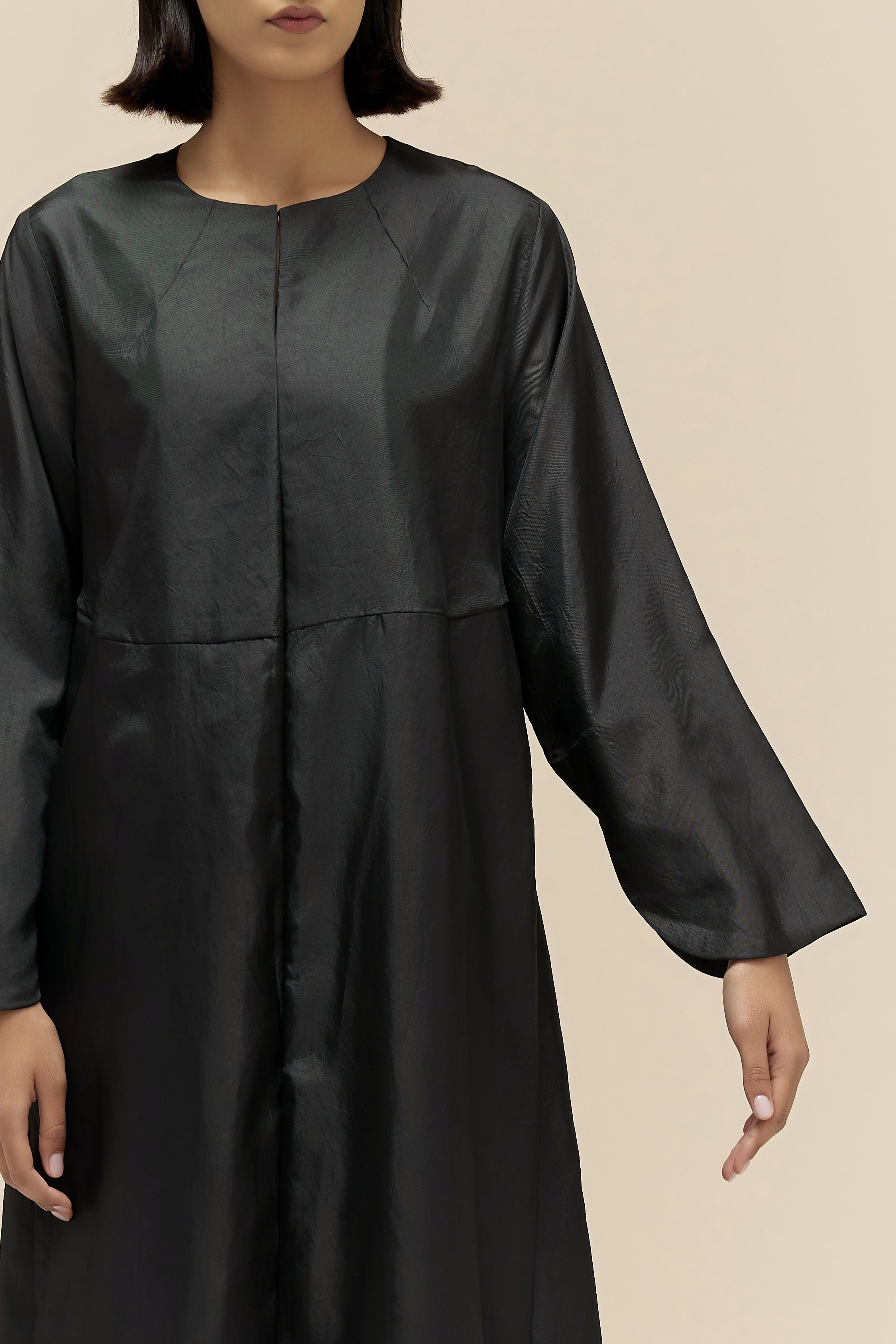 CALLIE - VISCOSE SATIN - BLACK