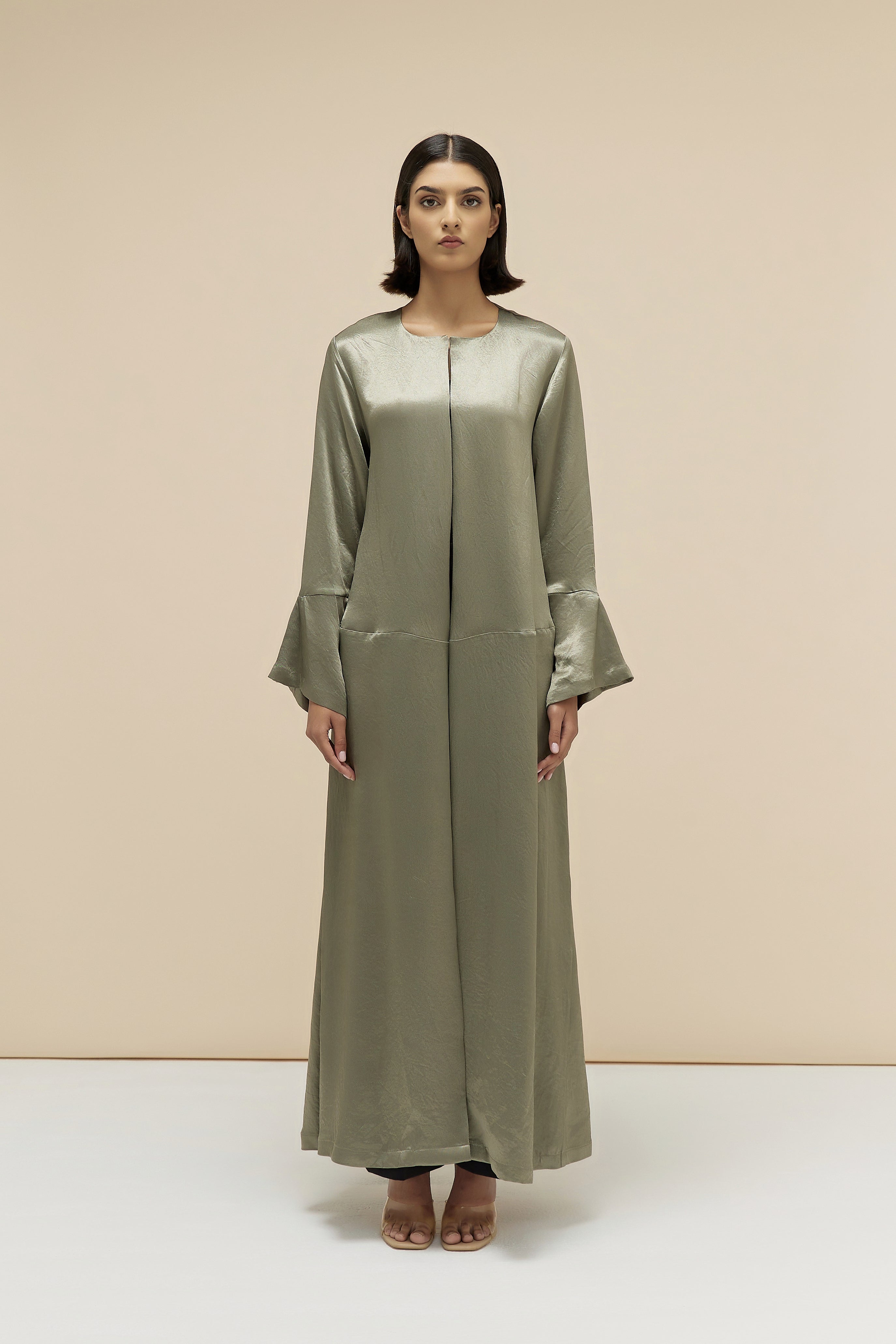 OLIVIA - TEXTURED SATIN - OLIVE